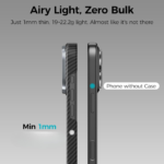 KEVLAR Tactical Woven Case, MagSafe Compatible for iPhone 17 pro max - Black Carbon Fiber - Image 8