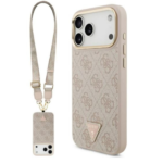 Guess MagSafe Case 4G Triangle Logo with Big Strap for iPhone 17 Pro Max - Pink