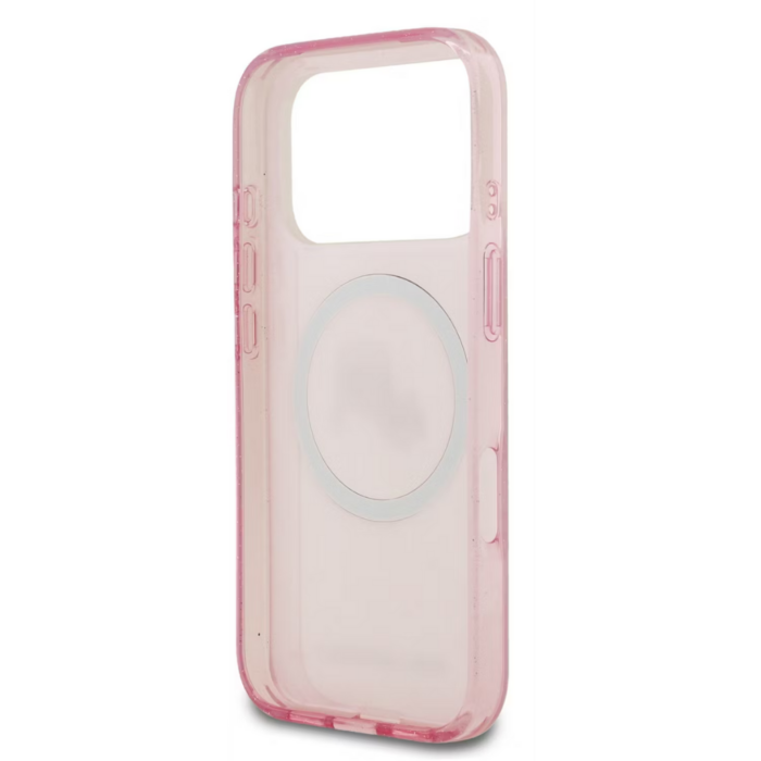 Karl Lagerfeld MagSafe IML Glitter & KL Repeated Case with Karl & Choupette for iPhone 17 Pro Max – Pink - Image 4