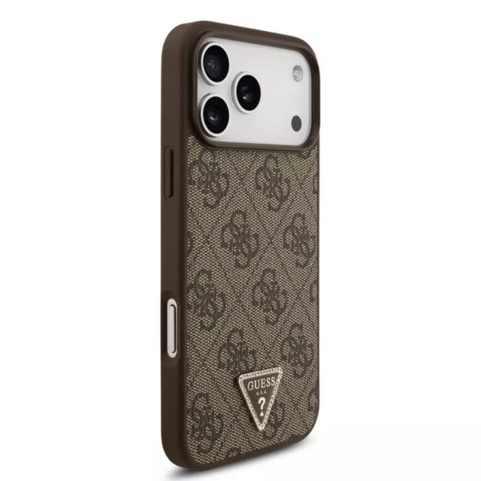 Guess MagSafe Case 4G Triangle Logo with Big Strap for iPhone 17 Pro Max - Brown - Image 4