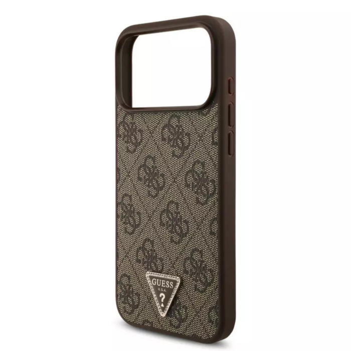 Guess MagSafe Case 4G Triangle Logo with Big Strap for iPhone 17 Pro Max - Brown - Image 6