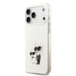 Karl Lagerfeld MagSafe IML Case with Aquarelle Karl & Choupette Heads for iPhone 17 Pro Max - White - Image 2