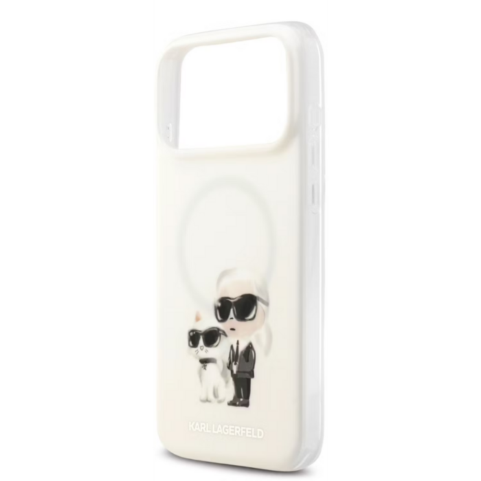 Karl Lagerfeld MagSafe IML Case with Aquarelle Karl & Choupette Heads for iPhone 17 Pro Max - White - Image 6