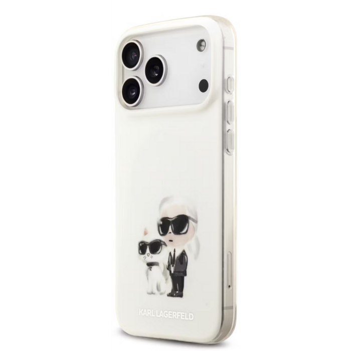 Karl Lagerfeld MagSafe IML Case with Aquarelle Karl & Choupette Heads for iPhone 17 Pro Max - White - Image 2