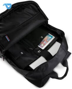 CG MOBILE BMW Backpack M Series Laptop Backpack Compact for Tablets/Laptops | Carbon PU & Nylon with Contrasted Tricolor Line | 15" - Black - الصورة 2