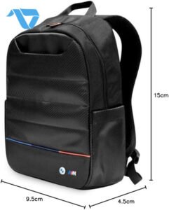 CG MOBILE BMW Backpack M Series Laptop Backpack Compact for Tablets/Laptops | Carbon PU & Nylon with Contrasted Tricolor Line | 15" - Black - الصورة 6