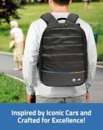 CG MOBILE BMW Backpack M Series Laptop Backpack Compact for Tablets/Laptops | Carbon PU & Nylon with Contrasted Tricolor Line | 15" - Black - Image 4