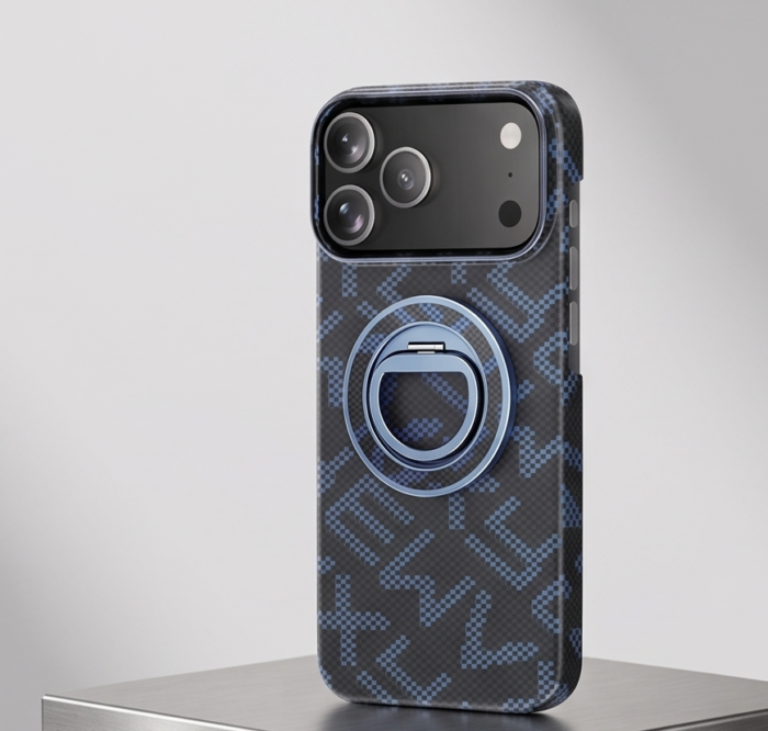 REMAX - RMC-10 + Stand for iPhone 17 Pro Max Case Zhiyu Exclusive Series - Blue - Image 5