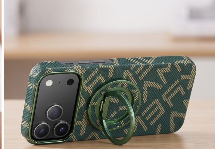 REMAX - RMC-10 + Stand for iPhone 17 Pro Max Case Zhiyu Exclusive Series - Green - Image 5