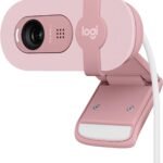Logitech BRIO 100 Full HD 1080p Webcam With Auto-Light Balance, Integrated Privacy Shutter, and Built-In Mic - Pink (2 Years Warranty)