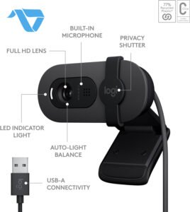 Logitech BRIO 100 Full HD Webcam - Graphite (2 Years Warranty) - Image 11