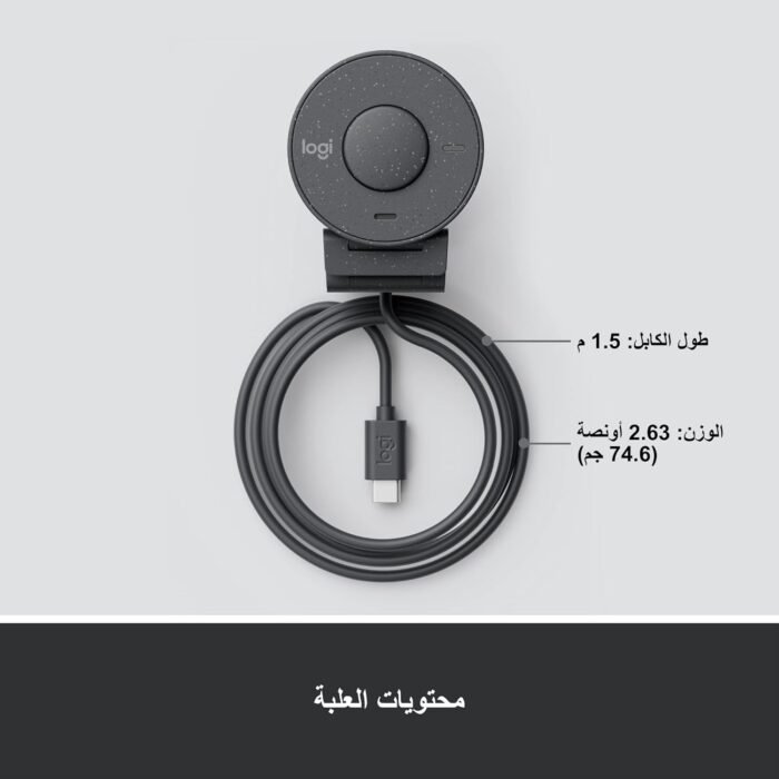 Logitech BRIO 300 Full HD 1080p Webcam With Auto Light Correction, Noise-Reducing Mic, and USB-C Connectivity - Graphite (2 Years Warranty) - Image 8