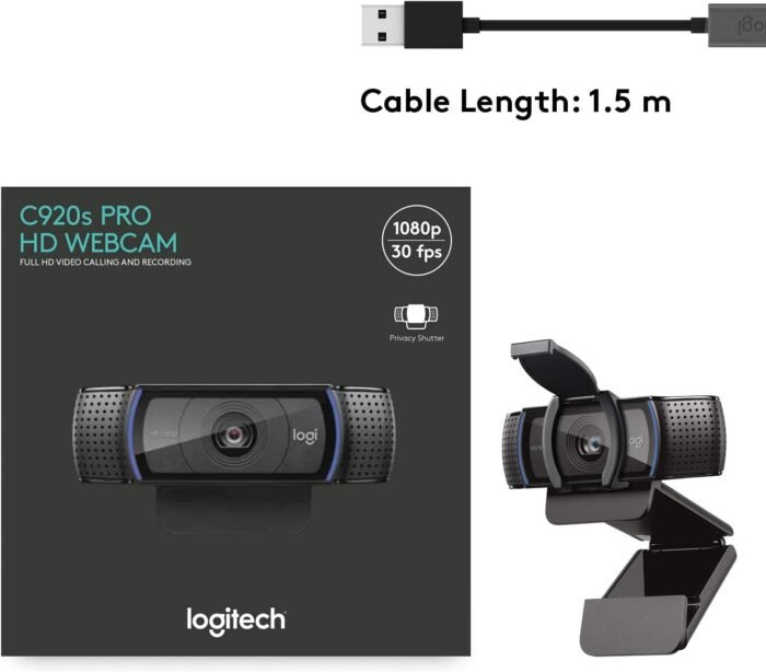 Logitech C920 S Pro HD Webcam With Full HD 1080p Video Calls With Privacy Shutter (2 Years Warranty) - Image 7