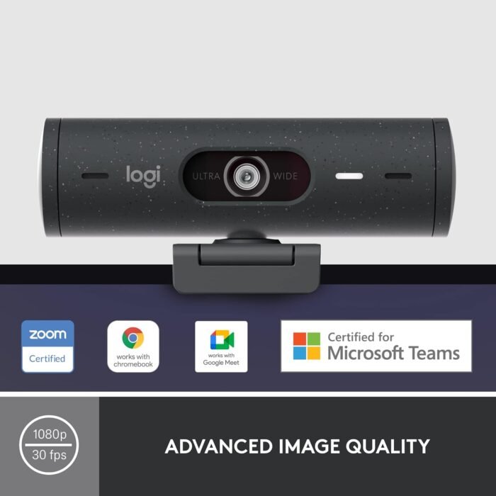 Logitech BRIO 500 Full HD 1080p Webcam With Auto Light Correction, Show Mode, Dual Noise Reduction Mics, Webcam Privacy Cover and USB-C Connectivity - Graphite (2 Years Warranty) - Image 7