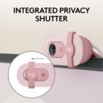 Logitech BRIO 100 Full HD 1080p Webcam With Auto-Light Balance, Integrated Privacy Shutter, and Built-In Mic - Pink (2 Years Warranty) - Image 3