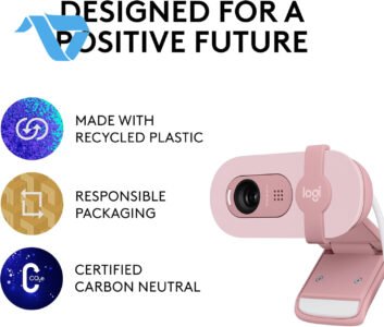 ⁦Logitech BRIO100 Full HD Webcam - Pink (2 Years Warranty)⁩ - الصورة ⁦6⁩
