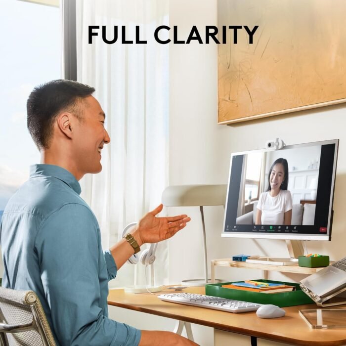 Logitech BRIO 100 Full HD 1080p Webcam With Auto-Light Balance, Integrated Privacy Shutter, and Built-In Mic - Off White (2 Years Warranty) - Image 9