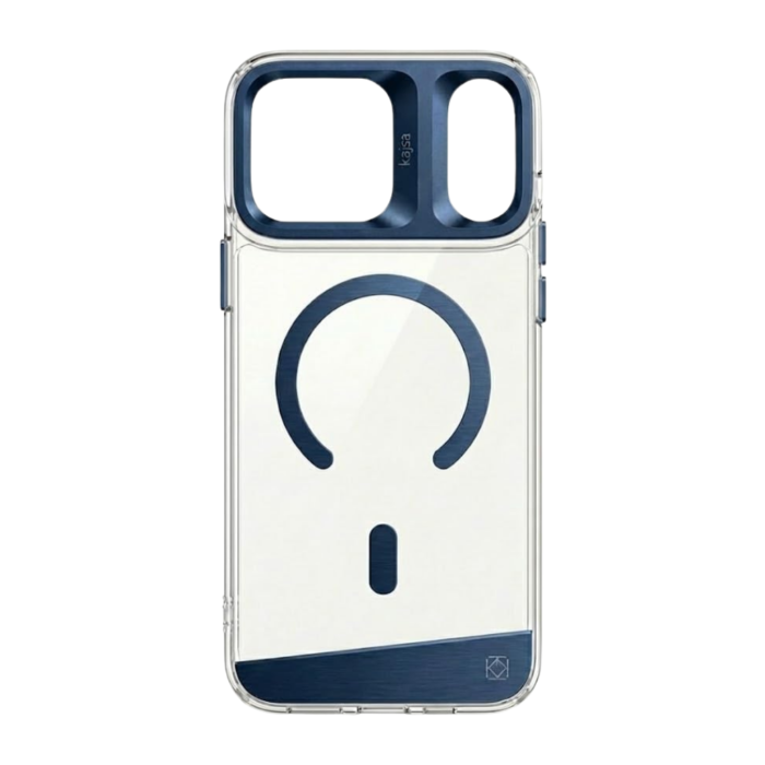 Kajsa Trans-Shield Collection - Aluminium Back Case for iPhone 17 pro max (MagSafe Compatible) Blue - Image 2