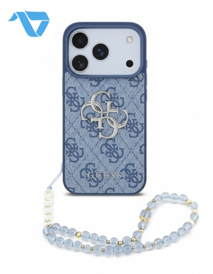 Guess iPhone 18 Pro Max case blue on glacier iPhone