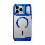 Kajsa Trans-Shield Collection - Aluminium Back Case for iPhone 17 pro max (MagSafe Compatible) Blue