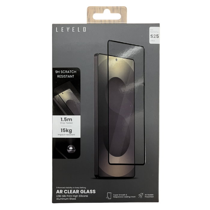 Levelo AR Clear Glass 2.5D Silk Print High Silicone Aluminum Screen Protector for Samsung Galaxy S25 Ultra - Image 3