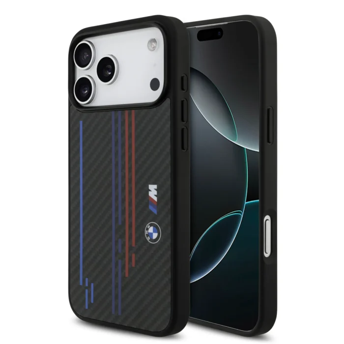 BMW MagSafe Kevlar Case With Printed Tricolor & Metal Logos For iPhone 17 Pro Max - Image 3