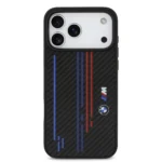 BMW MagSafe Kevlar Case With Printed Tricolor & Metal Logos For iPhone 17 Pro Max