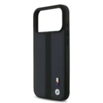 BMW PU Leather Case With Perforated Stripes & Metal Logos For iPhone 17 Pro Max - Navy - Image 5