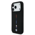 BMW MagSafe Liquid Silicone Case With Printed Tricolor For iPhone 17 Pro Max – Black - Image 4