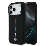 BMW MagSafe Liquid Silicone Case With Printed Tricolor For iPhone 17 Pro Max – Black - Image 3