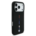 BMW MagSafe Liquid Silicone Case With Printed Tricolor For iPhone 17 Pro Max – Black - Image 2