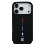 BMW MagSafe Liquid Silicone Case With Printed Tricolor For iPhone 17 Pro Max – Black