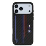 bmw magsafe kevlar case with printed tricolor metal logos for iphone 18 pro max on glacier iPhone
