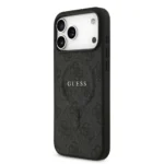 Guess iPhone 17 Pro Max Back cover case - Magsafe PU Leather - 4G Classic Logo - Black - Image 4