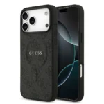 Guess iPhone 17 Pro Max Back cover case - Magsafe PU Leather - 4G Classic Logo - Black - Image 3