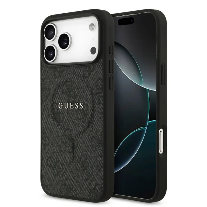 Guess iPhone 17 Pro Max Back cover case - Magsafe PU Leather - 4G Classic Logo - Black - Image 3