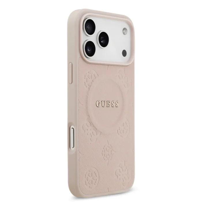 Guess iPhone 17 Pro Max Back cover case - Magsafe PU Leather - Peony Hot Stamp - Pink - Image 2