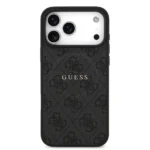 Guess iPhone 17 Pro Max Back cover case - Magsafe PU Leather - 4G Classic Logo - Black