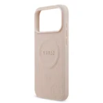 Guess iPhone 17 Pro Max Back cover case - Magsafe PU Leather - Peony Hot Stamp - Pink - Image 5