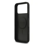 Guess iPhone 17 Pro Max Back cover case - Magsafe PU Leather - Peony Hot Stamp - Black - Image 6