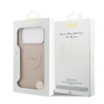 Guess iPhone 17 Pro Max Back cover case - Magsafe PU Leather - Peony Hot Stamp - Pink - Image 8
