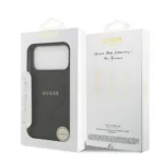 Guess iPhone 17 Pro Max Back cover case - Magsafe PU Leather - Peony Hot Stamp - Black - Image 8