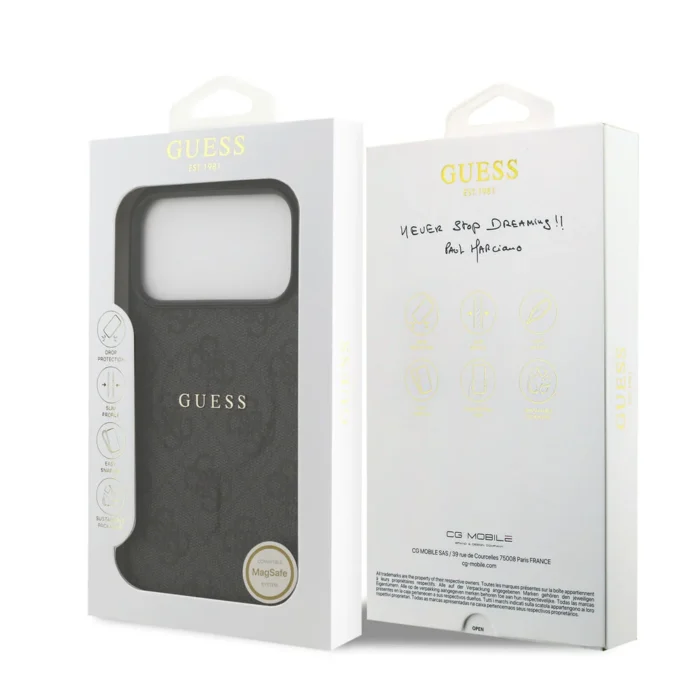 Guess iPhone 17 Pro Max Back cover case - Magsafe PU Leather - 4G Classic Logo - Black - Image 8