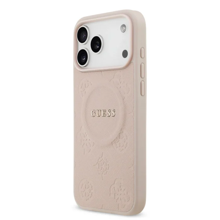 Guess iPhone 17 Pro Max Back cover case - Magsafe PU Leather - Peony Hot Stamp - Pink - Image 4