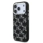 Karl lagerfeld Case for iPhone 17 Pro Max Back - MagSafe - IML Repeated monogram Electroplated - Black - Image 4