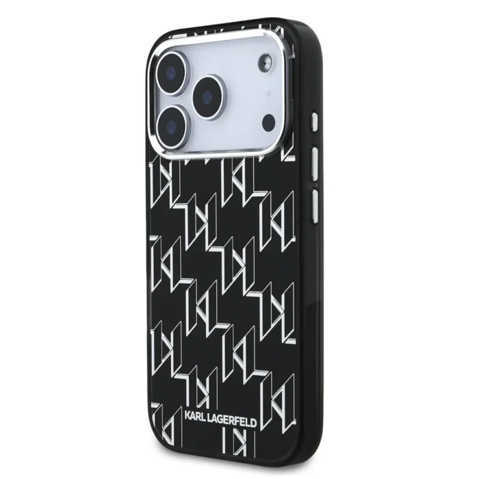 Karl lagerfeld Case for iPhone 17 Pro Max Back - MagSafe - IML Repeated monogram Electroplated - Black - Image 4