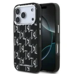 Karl lagerfeld Case for iPhone 17 Pro Max Back - MagSafe - IML Repeated monogram Electroplated - Black - Image 3