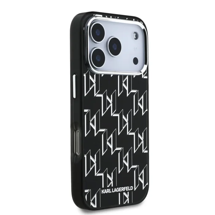 Karl lagerfeld Case for iPhone 17 Pro Max Back - MagSafe - IML Repeated monogram Electroplated - Black - Image 2
