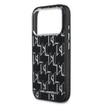 Karl lagerfeld Case for iPhone 17 Pro Max Back - MagSafe - IML Repeated monogram Electroplated - Black - Image 6