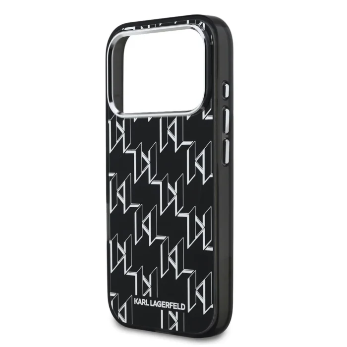Karl lagerfeld Case for iPhone 17 Pro Max Back - MagSafe - IML Repeated monogram Electroplated - Black - Image 6